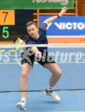 Badminton. Oesterreichische Meisterschaften.  Adrian Schwarzmann.   Klagenfurt, am 30.1.2026
Foto: Kuess
www.qspictures.net
---
pressefotos, pressefotografie, kuess, qs, qspictures, sport, bild, bilder, bilddatenbank