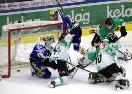 Eishockey ICE Bundesliga.  Winn2day ICE Hockey League. VSV gegen Olimpija Ljubljana.  Guus Van Nes, Kevin Hancock  (VSV), Luka Kolin (Laibach). . Klagenfurt, am 1.2..2026
Foto: Kuess
www.qspictures.net
---
pressefotos, pressefotografie, kuess, qs, qspictures, sport, bild, bilder, bilddatenbank
