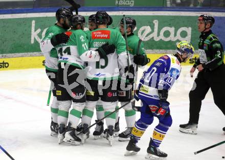 Eishockey ICE Bundesliga.  Winn2day ICE Hockey League. VSV gegen Olimpija Ljubljana.   Torjubel  (Laibach). Klagenfurt, am 1.2..2026
Foto: Kuess
www.qspictures.net
---
pressefotos, pressefotografie, kuess, qs, qspictures, sport, bild, bilder, bilddatenbank