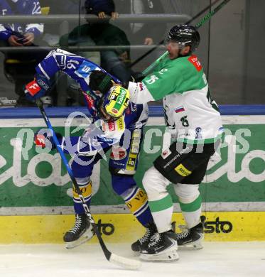 Eishockey ICE Bundesliga.  Winn2day ICE Hockey League. VSV gegen Olimpija Ljubljana.  Paul Sintschnig  (VSV),  Blaz Gregorc  (Laibach). Klagenfurt, am 1.2..2026
Foto: Kuess
www.qspictures.net
---
pressefotos, pressefotografie, kuess, qs, qspictures, sport, bild, bilder, bilddatenbank