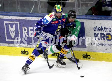 Eishockey ICE Bundesliga.  Winn2day ICE Hockey League. VSV gegen Olimpija Ljubljana. Steven Strong   (VSV),  Marcel Mahkovec  (Laibach). Klagenfurt, am 1.2..2026
Foto: Kuess
www.qspictures.net
---
pressefotos, pressefotografie, kuess, qs, qspictures, sport, bild, bilder, bilddatenbank