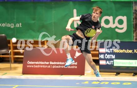 Badminton. Oesterreichische Meisterschaften. Kai Niederhuber.   Klagenfurt, am 30.1.2026
Foto: Kuess
www.qspictures.net
---
pressefotos, pressefotografie, kuess, qs, qspictures, sport, bild, bilder, bilddatenbank