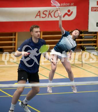 Badminton. Oesterreichische Meisterschaften.  Adrian Schwarzmann, Ziling Zhan.    Klagenfurt, am 30.1.2026
Foto: Kuess
www.qspictures.net
---
pressefotos, pressefotografie, kuess, qs, qspictures, sport, bild, bilder, bilddatenbank