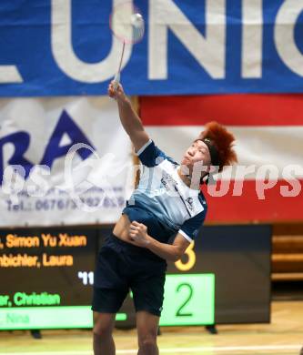 Badminton. Oesterreichische Meisterschaften.  Simon Yu Xuan Wang.    Klagenfurt, am 30.1.2026
Foto: Kuess
www.qspictures.net
---
pressefotos, pressefotografie, kuess, qs, qspictures, sport, bild, bilder, bilddatenbank