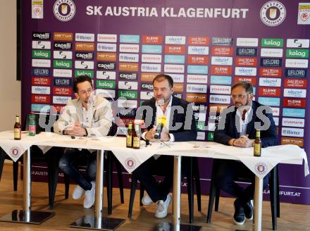 Fussball 2. Liga. Pressekonferenz AK Austria Klagenfurt. Matthias Dollinger, Zeljko Karajica, Helmut Kaltenegger. Klagenfurt, am 6.2..2026
Foto: Kuess
www.qspictures.net
---
pressefotos, pressefotografie, kuess, qs, qspictures, sport, bild, bilder, bilddatenbank