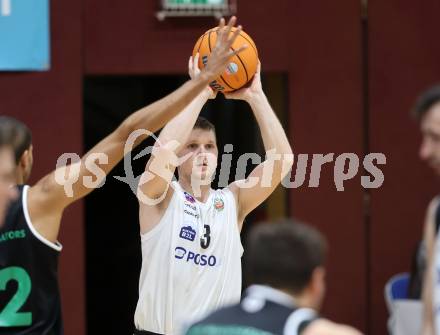 Basketball 2. Liga 2025/2026. Grunddurchgang 17. Runde.  KOS Celovec gegen Union Deutsch Wagram Alligators.   Jernej Andolsek Heine  (KOS),   Klagenfurt, am 7.2.2026
Foto: Kuess
---
pressefotos, pressefotografie, kuess, qs, qspictures, sport, bild, bilder, bilddatenbank