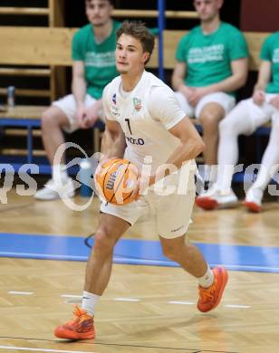 Basketball 2. Liga 2025/2026. Grunddurchgang 17. Runde.  KOS Celovec gegen Union Deutsch Wagram Alligators.  David Popp  (KOS),   Klagenfurt, am 7.2.2026
Foto: Kuess
---
pressefotos, pressefotografie, kuess, qs, qspictures, sport, bild, bilder, bilddatenbank