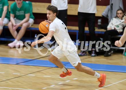 Basketball 2. Liga 2025/2026. Grunddurchgang 17. Runde.  KOS Celovec gegen Union Deutsch Wagram Alligators.  David Popp  (KOS),   Klagenfurt, am 7.2.2026
Foto: Kuess
---
pressefotos, pressefotografie, kuess, qs, qspictures, sport, bild, bilder, bilddatenbank