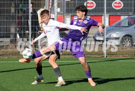 Fussball 2. Liga Testspiel. SK Austria Klagenfurt gegen ND Ilirija.  Matteo Kitz   (Klagenfurt)). Klagenfurt, am 13.2.2026
Foto: Kuess
---
pressefotos, pressefotografie, kuess, qs, qspictures, sport, bild, bilder, bilddatenbank