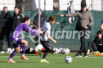 Fussball 2. Liga Testspiel. SK Austria Klagenfurt gegen ND Ilirija.  Elias Jandrisevits  (Klagenfurt)). Klagenfurt, am 13.2.2026
Foto: Kuess
---
pressefotos, pressefotografie, kuess, qs, qspictures, sport, bild, bilder, bilddatenbank