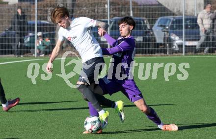 Fussball 2. Liga Testspiel. SK Austria Klagenfurt gegen ND Ilirija. Elias Jandrisevits   (Klagenfurt)). Klagenfurt, am 13.2.2026
Foto: Kuess
---
pressefotos, pressefotografie, kuess, qs, qspictures, sport, bild, bilder, bilddatenbank