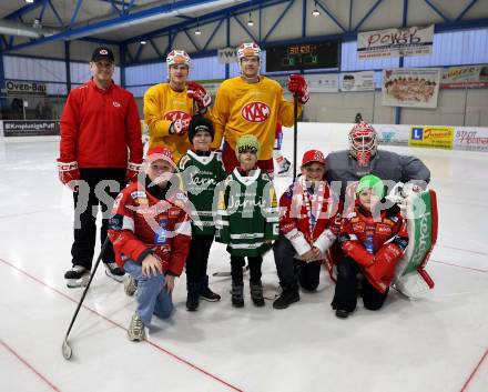 Eishockey Charity Spiel.  KAC gegen VST Adler Voelkermarkt.  Kirk Furey, Finn van Ee, Matthew Fraser, Sebastian Dahm (KAC), Voelkermarkt, 14.2.2026.
Foto: Kuess
www.qspictures.net
---
pressefotos, pressefotografie, kuess, qs, qspictures, sport, bild, bilder, bilddatenbank