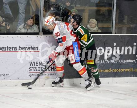 Eishockey Charity Spiel.  KAC gegen VST Adler Voelkermarkt. Matthew Fraser  (KAC),  Paternoss Hanno  (Voelkermarkt).
Voelkermarkt, 14.2.2026.
Foto: Kuess
www.qspictures.net
---
pressefotos, pressefotografie, kuess, qs, qspictures, sport, bild, bilder, bilddatenbank