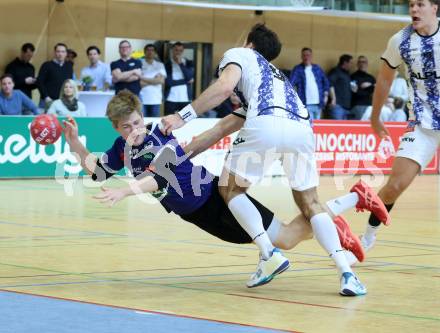 Handball Bundesliga. HLA. SC Ferlach gegen Hard. David Gysin (SCF),   (Hard.  Ferlach, am 14.2.2026.
Foto: Kuess
www.qspictures.net
---
pressefotos, pressefotografie, kuess, qs, qspictures, sport, bild, bilder, bilddatenbank