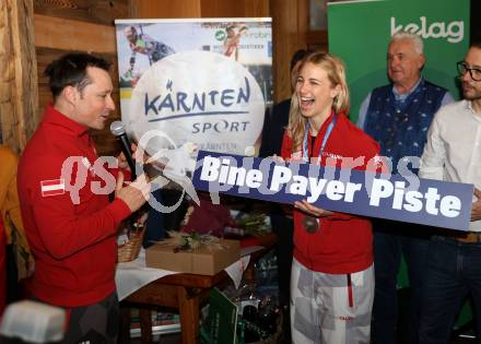 Snowboard. Empfang Silbermedaillengewinnerin bei Olympia Sabine Payer.  Alex Payer, Sabine Payer, . Simonhoehe,  am 15.2.2026.
Foto: Kuess
www.qspictures.net
---
pressefotos, pressefotografie, kuess, qs, qspictures, sport, bild, bilder, bilddatenbank