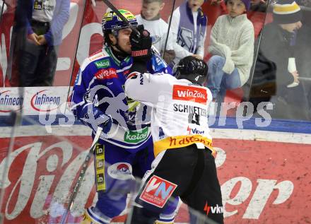 Eishockey ICE Bundesliga.  Winn2day ICE Hockey League. VSV gegen Pioneers Vorarlberg.  Adam Helewka   (VSV),  Ramon Schnetzer   (Vorarlberg). Villach, am 22.2.2026.
Foto: Kuess
www.qspictures.net
---
pressefotos, pressefotografie, kuess, qs, qspictures, sport, bild, bilder, bilddatenbank
