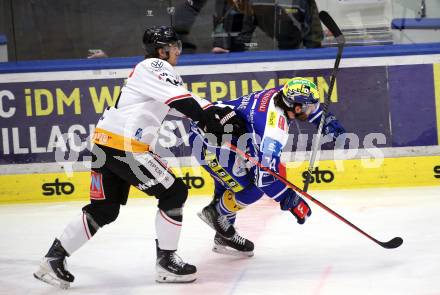 Eishockey ICE Bundesliga.  Winn2day ICE Hockey League. VSV gegen Pioneers Vorarlberg.  Joel Teasdale   (VSV), Eric Florchuk   (Vorarlberg). Villach, am 22.2.2026.
Foto: Kuess
www.qspictures.net
---
pressefotos, pressefotografie, kuess, qs, qspictures, sport, bild, bilder, bilddatenbank