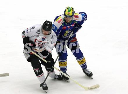 Eishockey ICE Bundesliga.  Winn2day ICE Hockey League. VSV gegen Pioneers Vorarlberg.  Thomas Vallant   (VSV), Oskar Maier    (Vorarlberg). Villach, am 22.2.2026.
Foto: Kuess
www.qspictures.net
---
pressefotos, pressefotografie, kuess, qs, qspictures, sport, bild, bilder, bilddatenbank