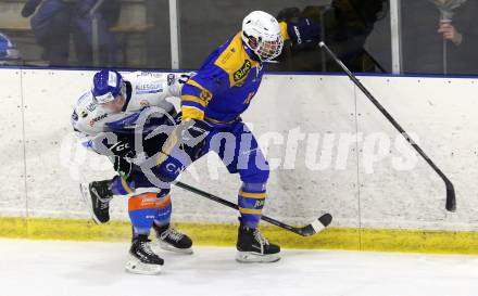 Eishockey AHC Division I. Althofen gegen Steindorf.  Marc Ettinger (Althofen),  Luka Kalan  (Steindorf). Althofen, am 3.1.2026.
Foto: Kuess
www.qspictures.net
---
pressefotos, pressefotografie, kuess, qs, qspictures, sport, bild, bilder, bilddatenbank
