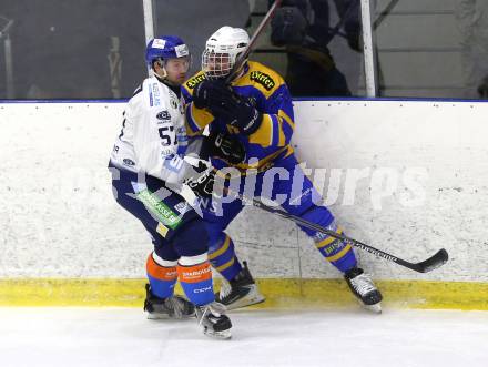 Eishockey AHC Division I. Althofen gegen Steindorf.  Sandro Seifried (Althofen),   Franz Wilfan (Steindorf). Althofen, am 3.1.2026.
Foto: Kuess
www.qspictures.net
---
pressefotos, pressefotografie, kuess, qs, qspictures, sport, bild, bilder, bilddatenbank