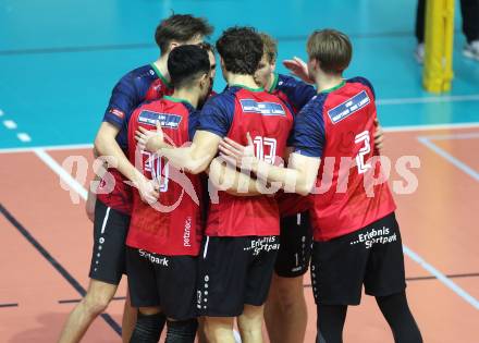 Volleyball.  Austrian Volley League Men.  VBK Kelag Woerther-See-Loewen Klagenfurt gegen SK Zadruga Aich/Dob.   Jubel  (Woerthersee-Loewen). Klagenfurt, am 31.1.2026.
Foto: Kuess
www.qspictures.net
---
pressefotos, pressefotografie, kuess, qs, qspictures, sport, bild, bilder, bilddatenbank