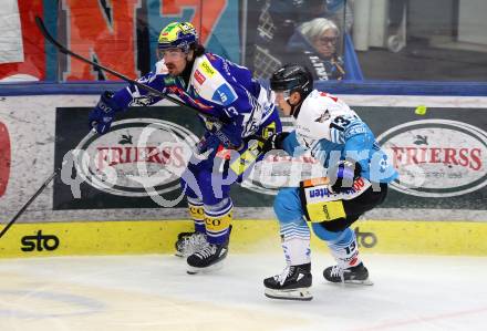 Eishockey ICE Bundesliga.  Winn2day ICE Hockey League. VSV gegen Black Wings Linz.  Adam Helewka   (VSV), Gerd Kragl    (Linz). Villach, am 4.3.2026.
Foto: Kuess
www.qspictures.net
---
pressefotos, pressefotografie, kuess, qs, qspictures, sport, bild, bilder, bilddatenbank