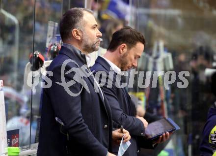 Eishockey ICE Bundesliga.  Winn2day ICE Hockey League. VSV gegen Black Wings Linz.   Trainer Pierre Allard, Co-Trainer Marco Pewal  (VSV). Villach, am 4.3.2026.
Foto: Kuess
www.qspictures.net
---
pressefotos, pressefotografie, kuess, qs, qspictures, sport, bild, bilder, bilddatenbank
