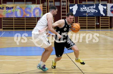 Basketball 2. Liga 2025/2026. Grunddurchgang 21. Runde.  KOS gegen Woerthersee Piraten.    Veljko Dena (KOS),  Jan-Arne Apschner (Piraten). Klagenfurt, am 8.3.2026
Foto: Kuess
---
pressefotos, pressefotografie, kuess, qs, qspictures, sport, bild, bilder, bilddatenbank