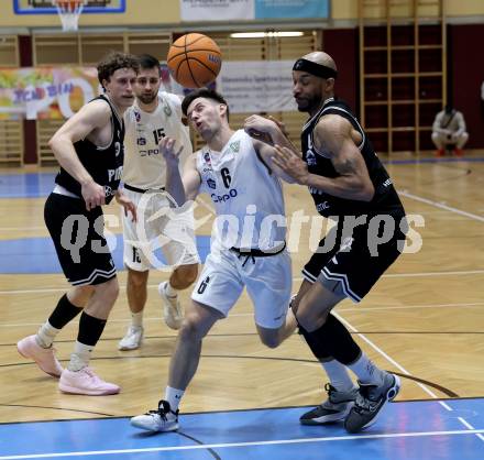 Basketball 2. Liga 2025/2026. Grunddurchgang 21. Runde.  KOS gegen Woerthersee Piraten.    Jure Bavdek (KOS), Shawn L. Ray   (Piraten). Klagenfurt, am 8.3.2026
Foto: Kuess
---
pressefotos, pressefotografie, kuess, qs, qspictures, sport, bild, bilder, bilddatenbank