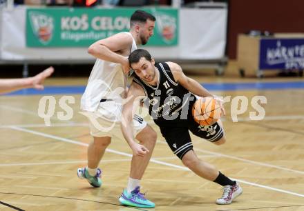 Basketball 2. Liga 2025/2026. Grunddurchgang 21. Runde.  KOS gegen Woerthersee Piraten.    Veljko Dena (KOS),  Andreas Nuck (Piraten). Klagenfurt, am 8.3.2026
Foto: Kuess
---
pressefotos, pressefotografie, kuess, qs, qspictures, sport, bild, bilder, bilddatenbank