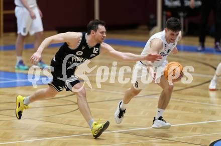 Basketball 2. Liga 2025/2026. Grunddurchgang 21. Runde.  KOS gegen Woerthersee Piraten.    Jure Bavdek (KOS), Jan-Arne Apschner (Piraten). Klagenfurt, am 8.3.2026
Foto: Kuess
---
pressefotos, pressefotografie, kuess, qs, qspictures, sport, bild, bilder, bilddatenbank