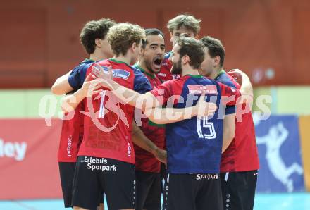 Volleyball.  Austrian Volley League Men.  VBK Kelag Woerther-See-Loewen Klagenfurt gegen SK Zadruga Aich/Dob.  Jubel  (Woerthersee-Loewen). Klagenfurt, am 7.3.2026.
Foto: Kuess
www.qspictures.net
---
pressefotos, pressefotografie, kuess, qs, qspictures, sport, bild, bilder, bilddatenbank