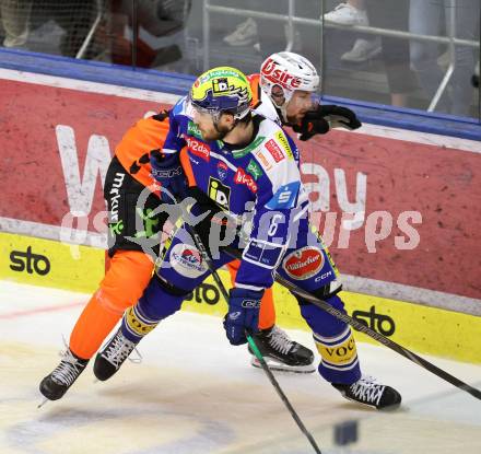 Eishockey ICE Bundesliga.  Winn2day ICE Hockey League. VSV gegen Graz99ers.  Maximilian Rebernig   (VSV),  Paul Stapelfeldt  (Graz). Villach, am 12.3.2026..
Foto: Kuess
www.qspictures.net
---
pressefotos, pressefotografie, kuess, qs, qspictures, sport, bild, bilder, bilddatenbank