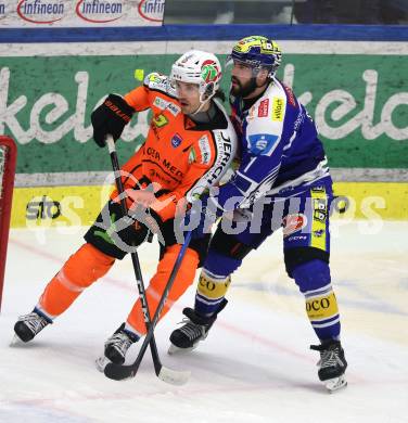 Eishockey ICE Bundesliga.  Winn2day ICE Hockey League. VSV gegen Graz99ers.  Steven Strong   (VSV),  Manuel Ganahl  (Graz). Villach, am 12.3.2026..
Foto: Kuess
www.qspictures.net
---
pressefotos, pressefotografie, kuess, qs, qspictures, sport, bild, bilder, bilddatenbank