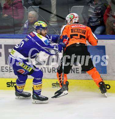 Eishockey ICE Bundesliga.  Winn2day ICE Hockey League. VSV gegen Graz99ers.   Thomas Vallant  (VSV),  Nick Swaney  (Graz). Villach, am 12.3.2026..
Foto: Kuess
www.qspictures.net
---
pressefotos, pressefotografie, kuess, qs, qspictures, sport, bild, bilder, bilddatenbank