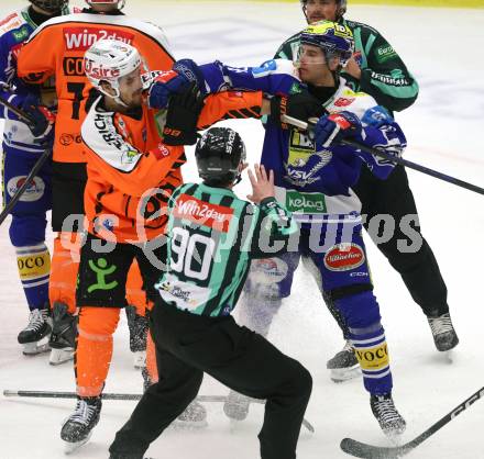 Eishockey ICE Bundesliga.  Winn2day ICE Hockey League. VSV gegen Graz99ers.  Felix Maxa   (VSV),   Frank Hora  (Graz). Villach, am 12.3.2026..
Foto: Kuess
www.qspictures.net
---
pressefotos, pressefotografie, kuess, qs, qspictures, sport, bild, bilder, bilddatenbank