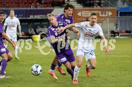 Fussball 2. Liga. SK Austria Klagenfurt gegen FAC Wien.   Florian Jaritz, (Klagenfurt),  Alex Sobczyk   (FAC Wien).  Klagenfurt, 13.3.2026.
Foto: Kuess
www.qspictures.net
---
pressefotos, pressefotografie, kuess, qs, qspictures, sport, bild, bilder, bilddatenbank