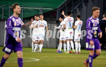 Fussball 2. Liga. SK Austria Klagenfurt gegen FAC Wien. Torjubel   (FAC Wien).  Klagenfurt, 13.3.2026.
Foto: Kuess
www.qspictures.net
---
pressefotos, pressefotografie, kuess, qs, qspictures, sport, bild, bilder, bilddatenbank