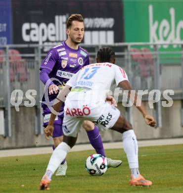Fussball 2. Liga. SK Austria Klagenfurt gegen FAC Wien. Marc Andre Schmerboeck (Klagenfurt),  Flavio Dos Santos Dias   (FAC). Klagenfurt, 13.3.2026.
Foto: Kuess
www.qspictures.net
---
pressefotos, pressefotografie, kuess, qs, qspictures, sport, bild, bilder, bilddatenbank