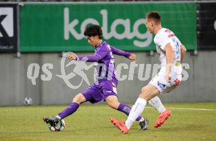 Fussball 2. Liga. SK Austria Klagenfurt gegen FAC Wien.  Rei Okada (Klagenfurt),   Alex Sobczyk   (FAC). Klagenfurt, 13.3.2026.
Foto: Kuess
www.qspictures.net
---
pressefotos, pressefotografie, kuess, qs, qspictures, sport, bild, bilder, bilddatenbank