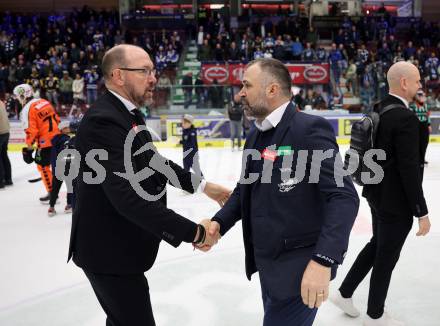 Eishockey ICE Bundesliga.  Winn2day ICE Hockey League. VSV gegen Graz99ers.  Trainer Pierre Allard  (VSV),  Trainer Daniel Lacroix  (Graz). Villach, am 17.3.2026..
Foto: Kuess
www.qspictures.net
---
pressefotos, pressefotografie, kuess, qs, qspictures, sport, bild, bilder, bilddatenbank
